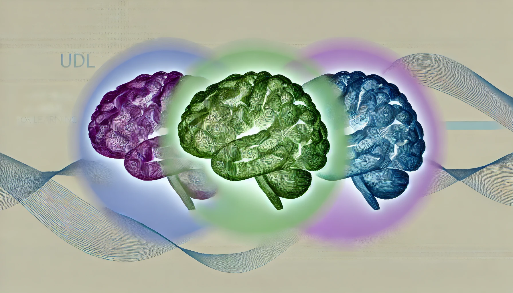 DALL·E 2024-11-07 22.50.02 - A symbolic representation of the Universal Design for Learning (UDL) principles using abstract brains to symbolize the three core concepts. The image AI generated image from VOISS Screenshot of a girl in front of a locker.